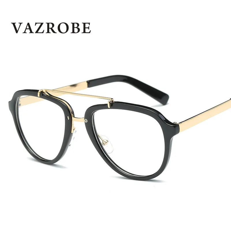 

Vazrobe Vintage Glasses Women Oversized Eyeglasses Frames for Female Points Aviation Eyewear with Optical Lens Makeup Retro 2017