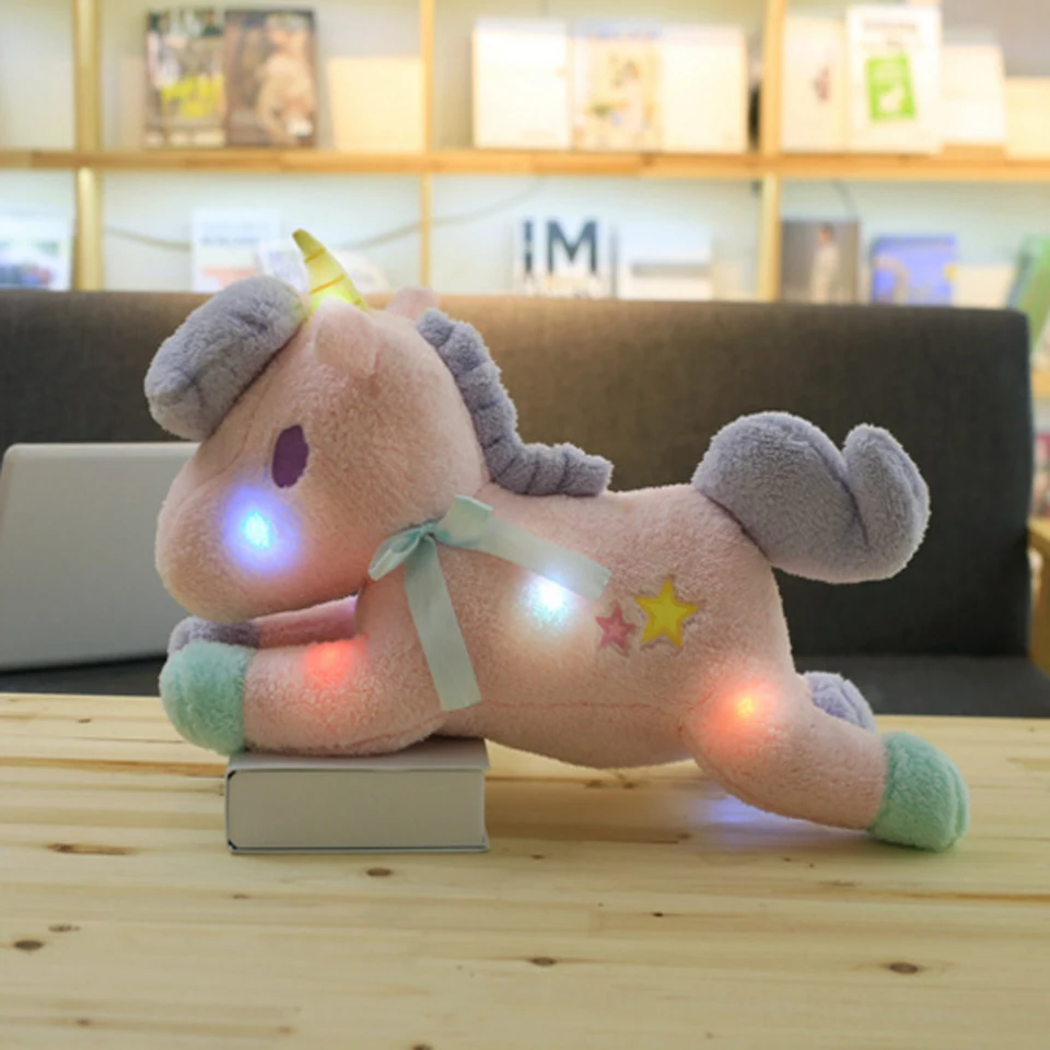 Tronzo 55 см плюшевые светло-до игрушки PP Хлопок LED чучело лошади домашнего интерьера офиса подушку