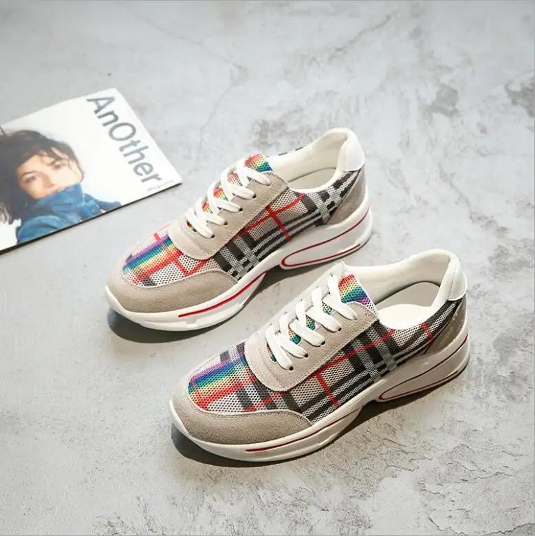

Women Running Shoes Womens Sneakers 2018 Sneakers Women Zapatillas Deportivas Mujer Color leather mesh splicing Running Shoes
