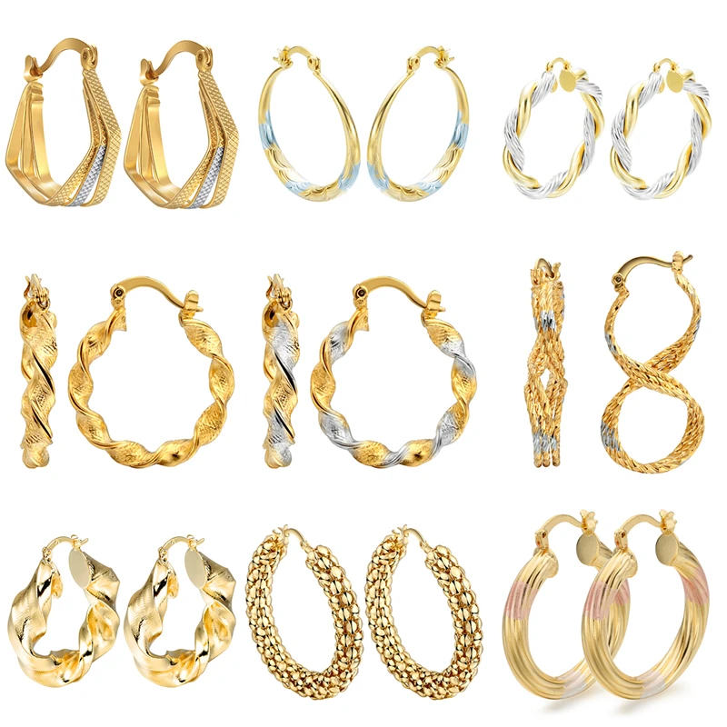 

CWEEL Big Hoop Earrings For Women Earrings Circle Punk Indian Earing Large Statement Geometry Gold Color Big Brincos