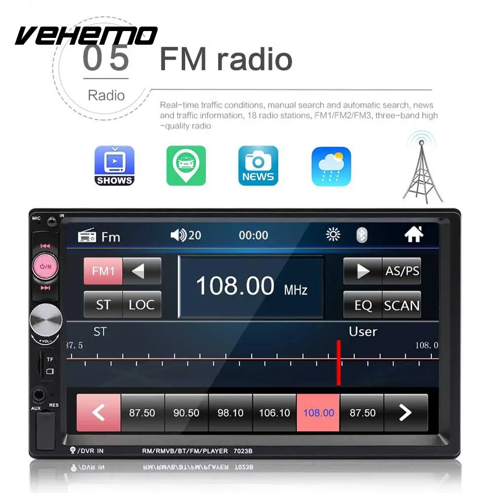 

Vehemo FM/USB/AUX Car MP5 Player Automotive MP5 Player MP5 Auto MP5 Player for FM Radio Rear View Radio for Automobile