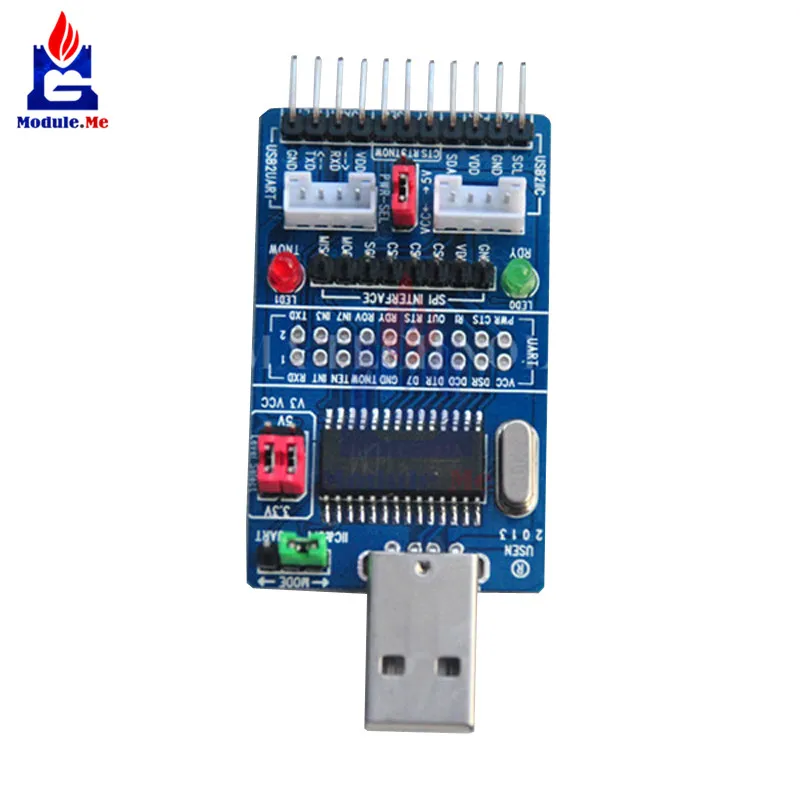 Все в 1 CH341A USB к SPI IEC IIC UART ttl ISP Серийный адаптер модуль EPP/MEM конвертер для серийная кисть для отладки RS232 RS485