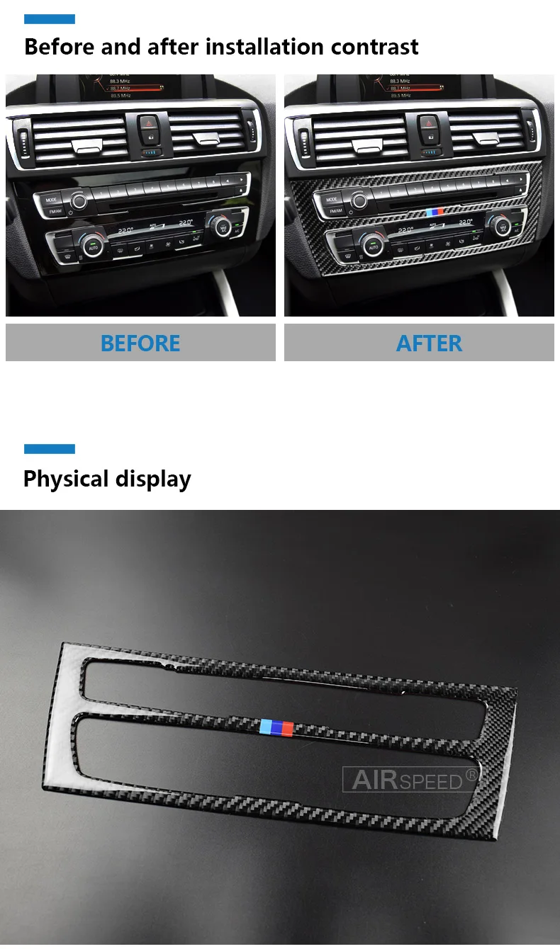 BMW F20 F21 1 Series Accessories Car Interior Carbon Fiber Air Conditioning CD Console Panel Cover Trim Car Styling (4)