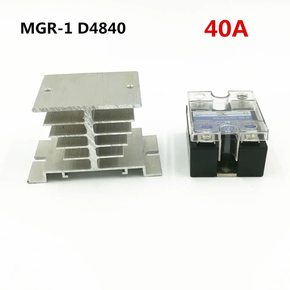 40A SSR вход 3-32VDC выход 24-480VAC Однофазное твердотельное реле MGR-1 D4840 с радиатором |