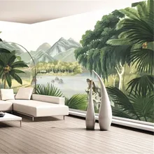 Пользовательские 3D ткань текстильные обои для стен матовый шелк для Гостиная ТВ фоне фрески Европейская лес моющиеся