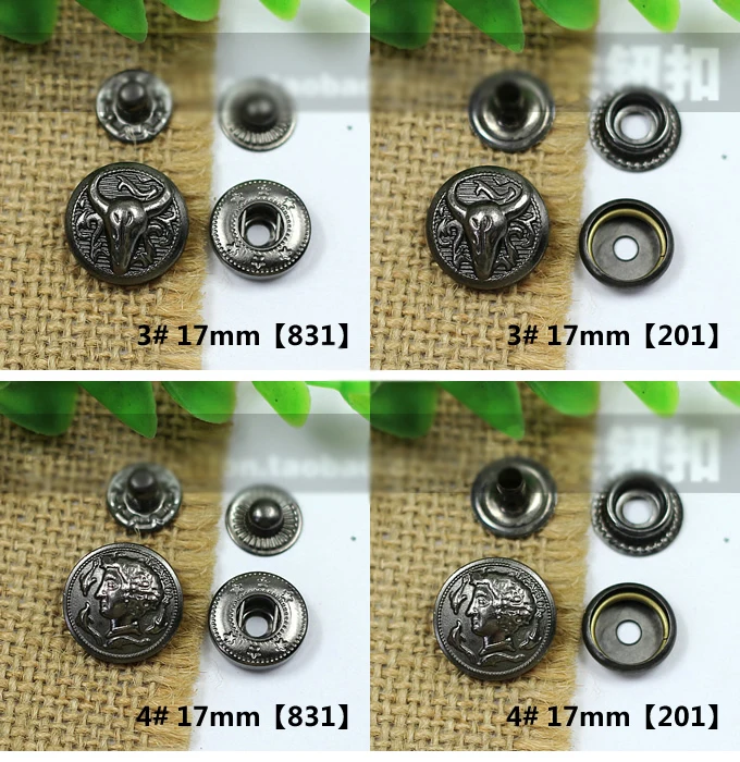 50sets/lot fashion DIY leather snap button sewing metal hardware accessories 2