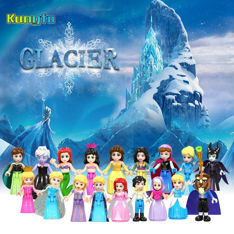 

Playmobil Legols disneyys Princess Series Building Blocks Prince Witch Maleficent Mermaid Figures Friends Toys Blocks for Girls