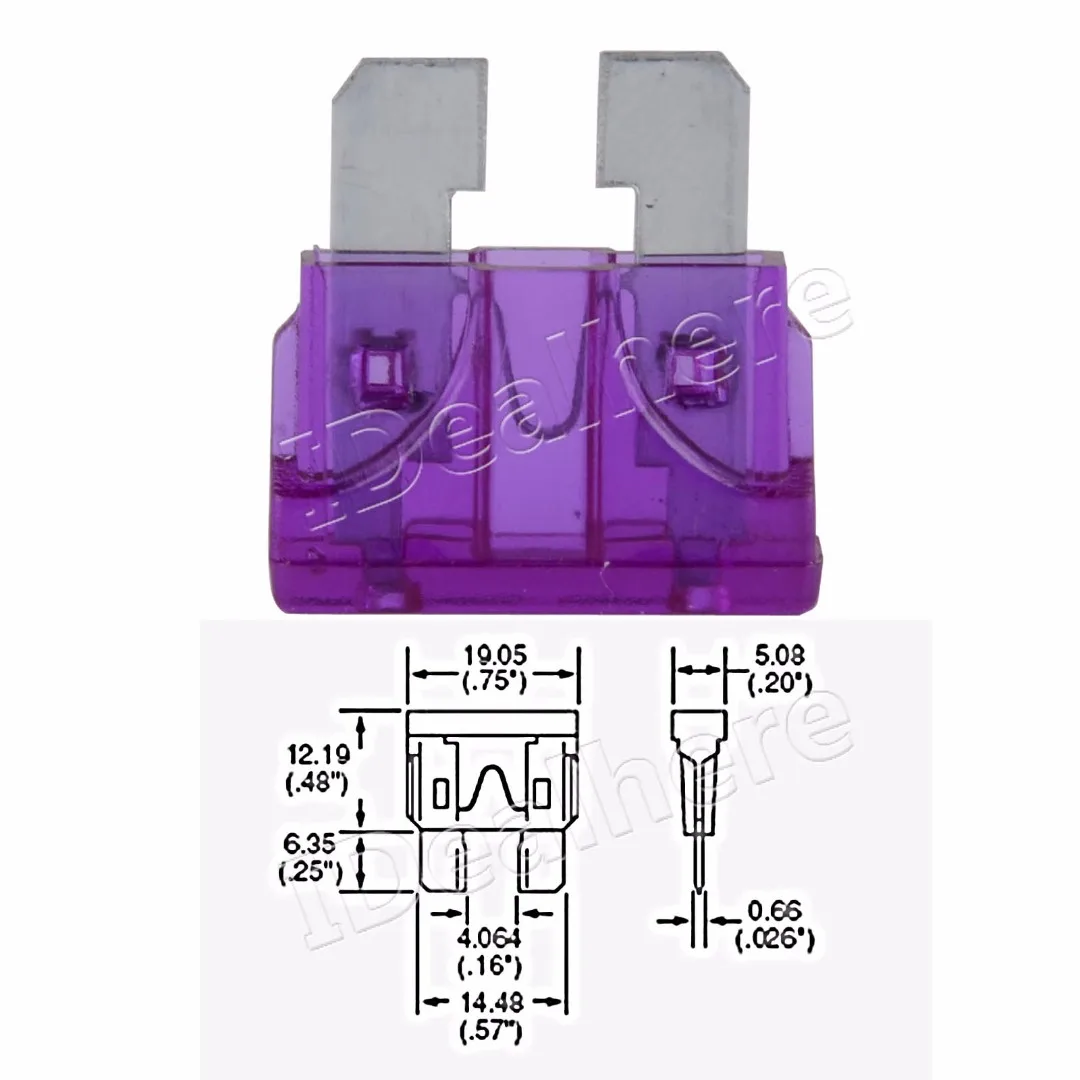 10x 3A Coded Standard Blade Fuse 5V 32V Color Assorted Car Internal Accessories For Auto Car Truck Boat