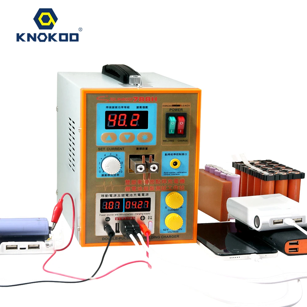 

SUNKKO 788H Intelligent Double Digital Display Precision Pulse Spot Welding Machine for 18650 Spot Welder Battery