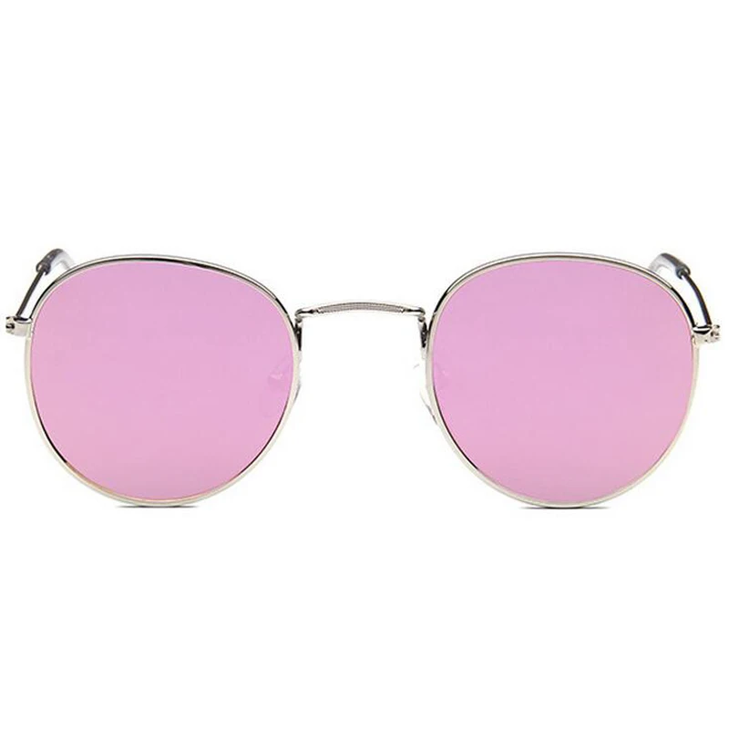 Ретро круглые солнцезащитные очки для женщин, фирменный дизайн, солнцезащитные очки для женщин, сплав, зеркальные солнцезащитные очки для женщин, Летний стиль - Цвет линз: C2