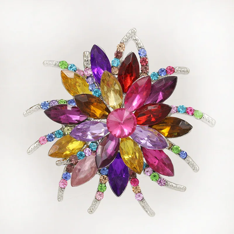 Бренд baiduqiandu, высокое качество, блестящий кристалл, трендовая брошь в виде цветка, булавки, ювелирные изделия в ассортименте цветов для женщин