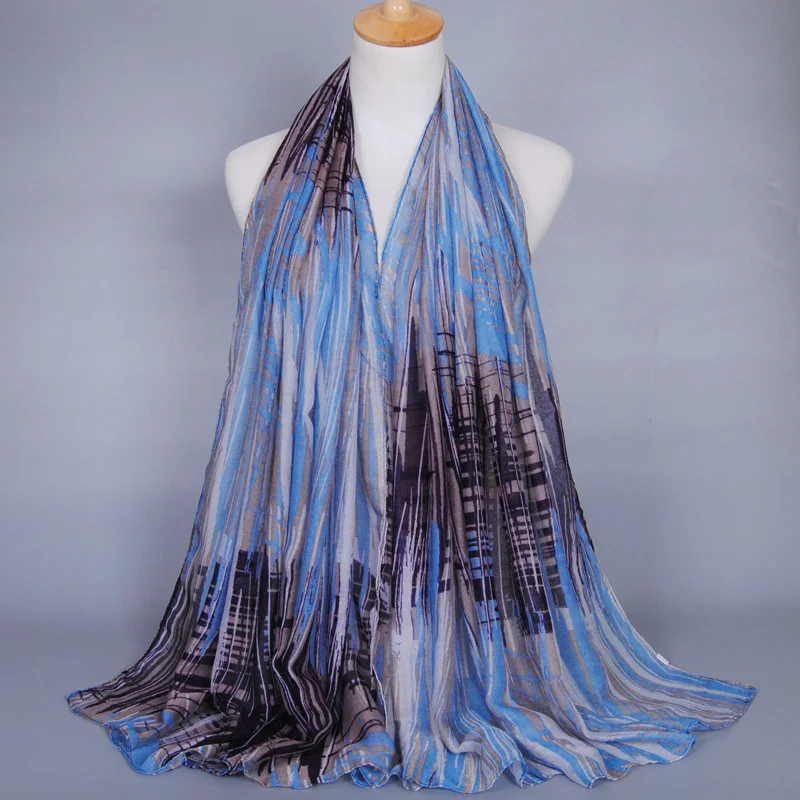 Female Fashion printe viscose scarf neckerchief hijab bohemian cotton