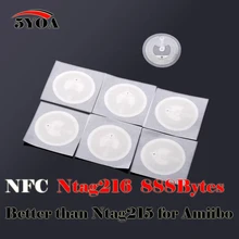 500 шт NFC Ntag216 888 байт тег стикер Forum type 2 NFC телефон Доступные клейкие этикетки