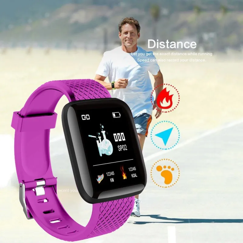 

116plus Color Screen Smart Wristband Real-time Heart Rate 1.3 Inch Large Screen Blood Pressure Sleep IP67 Waterproof Smart Watch