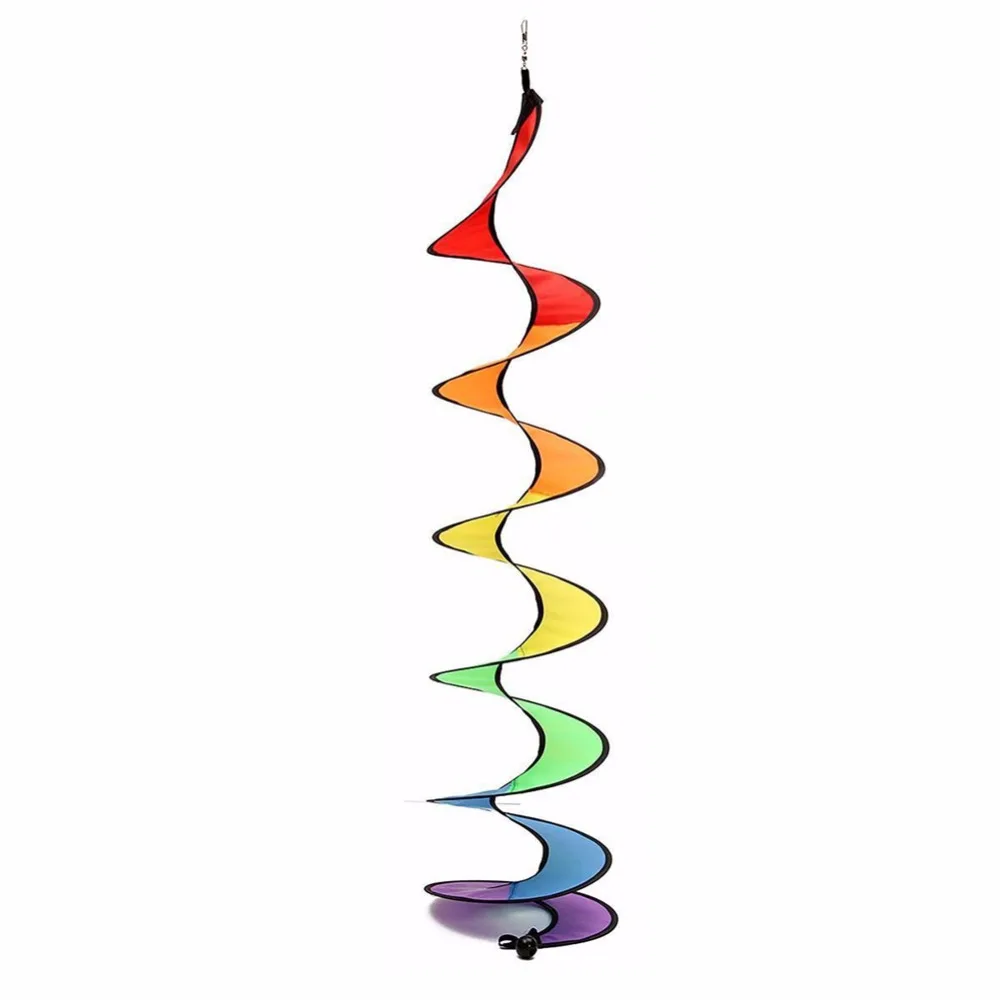 1 шт., цветная Радужная Спиральная Ветряная мельница, ветряная прядильная палатка для кемпинга, для декора сада, детская игрушка