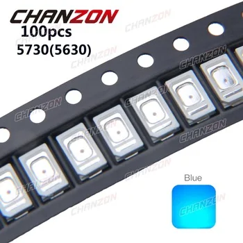 100pcs SMD LED Chip 5730 5630 Blue 0.2W Ultra Bright 460-470nm 60mA 3V LED Light Emitting Diode Lamp 0.2 W Surface Mount Beads
