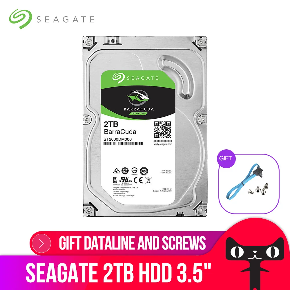 Seagate 2 TB disco duro de escritorio de disco duro interno Original de 3,5