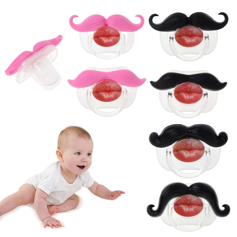 

Baby Soother Silicone Pacifier Funny Lip Beard Nipple Orthodontic Infant Newborn