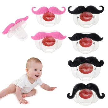

Baby Soother Silicone Pacifiers Funny Lip Beard Nipple Orthodontic Infant Newborn Funny Nipple Dummy Nipples Teether Pacifier