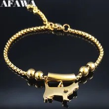 Кот браслет из нержавеющей стали для женщин бусины золотистого цвета ювелирные браслеты joyeria de acero неоспоримые женские B18426