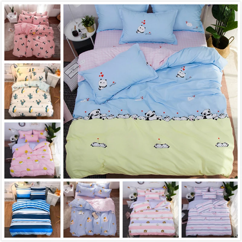 

Cotton Bedding Set 3/4 pcs Bed Linen Kids Student Single Twin Full Queen King Size Duvet Cover Sheet Pillowcase 150x200 180x220