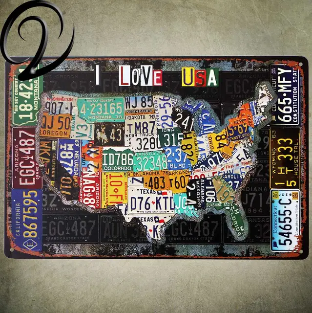 I Love USA US Map Vintage Home Decor Shabby Chic Metal Sign Wall ... I Love USA US Map Vintage Home Decor Shabby Chic Metal Sign Wall ...