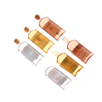 

6PCS 18.5*7mm 1:12 Dollhouse Home Decor Doll House Miniature Accessories Mini Whiskey Bottles Toys