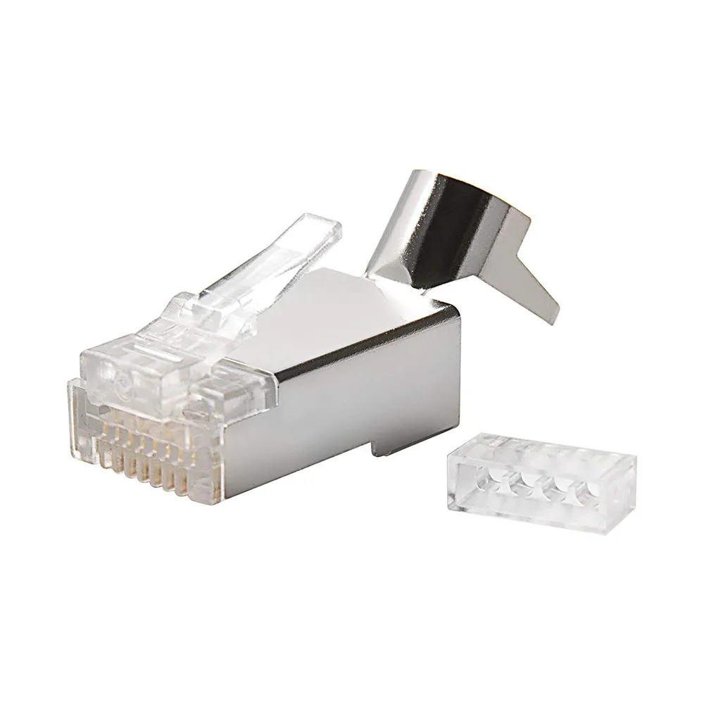 50/100 шт. RJ45 разъем Cat6a Cat7 штекер Экранированный FTP 8P8C сетевые обжимные