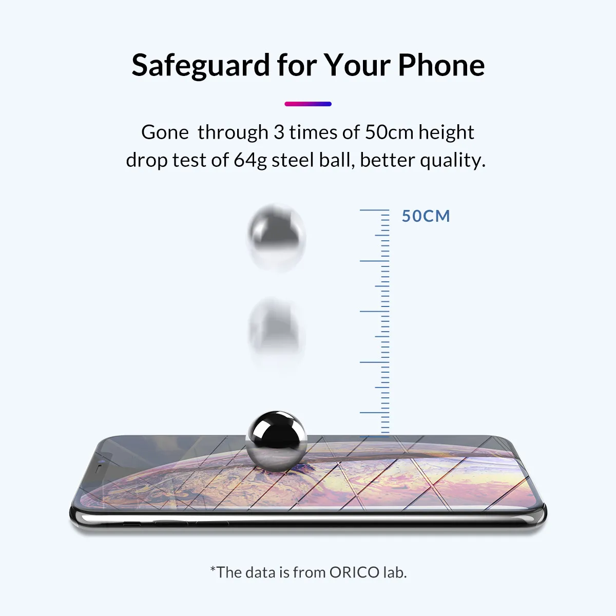 Закаленное защитное стекло ORICO с полным покрытием для iphone X XS XR Защитная пленка для экрана закаленное стекло на iphone XS Max