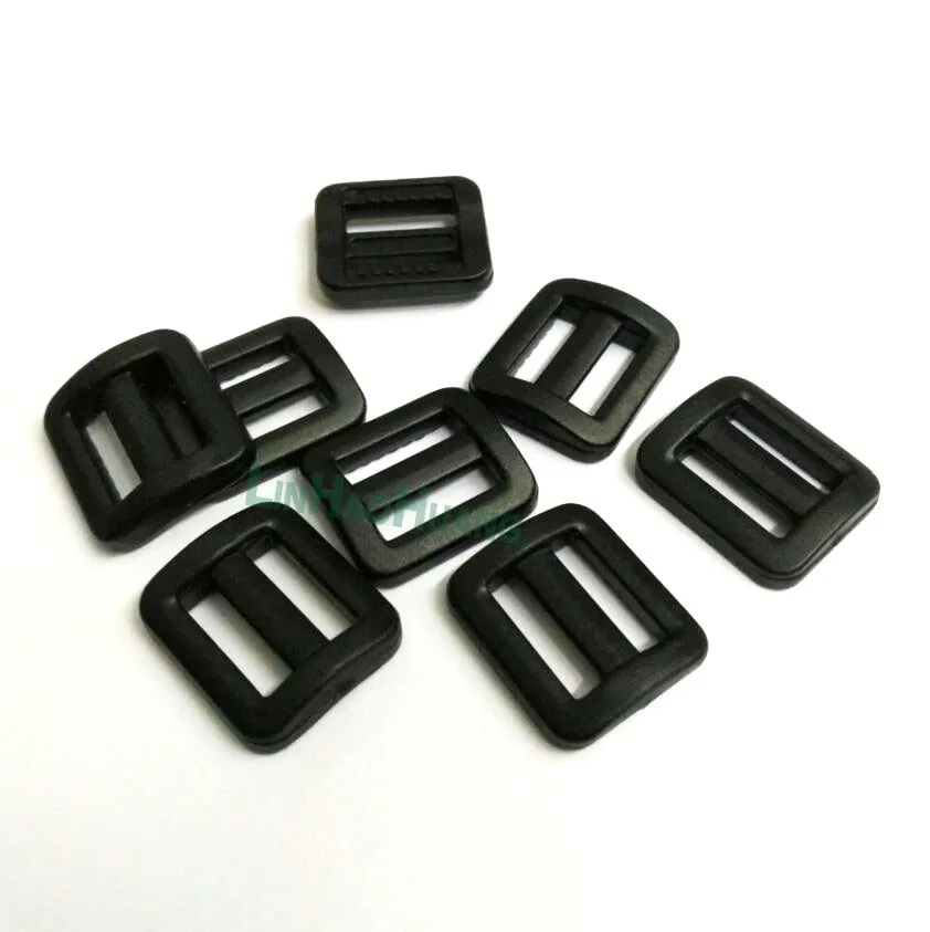 50pcs 13mm half inch Mini black adjustable buckles plastic slider