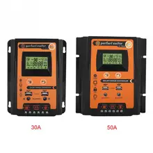 12V24V 30A50A MPPT Солнечный контроллер заряда солнечная панель регулятор батареи двойной USB ЖК-дисплей