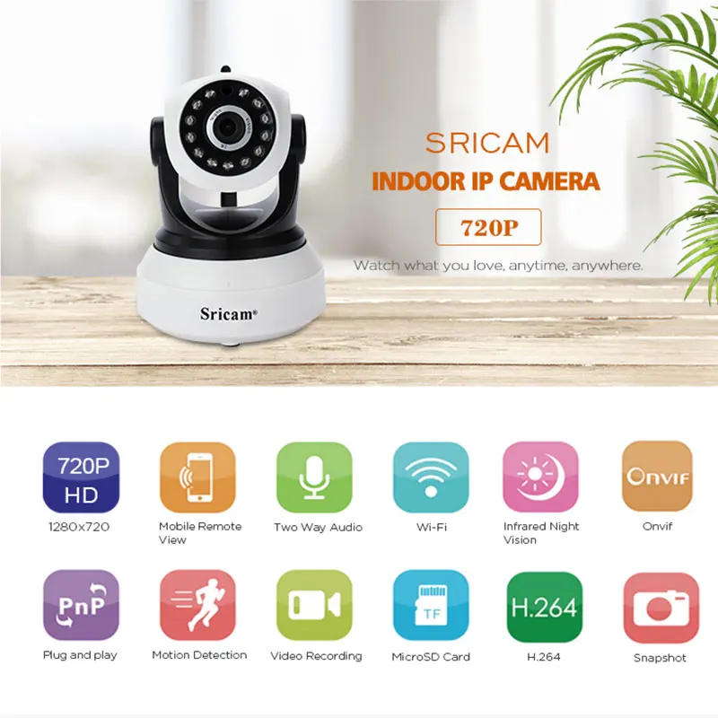 Sricam SP017 HD 2.0MP IP камера 4X Zoom мини беспроводная умная домашняя CCTV мобильный пульт