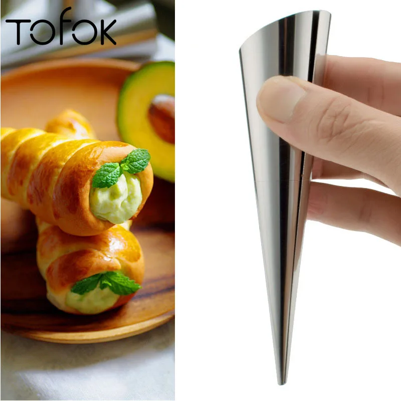 

Tofok Stainless Steel Conical Tube Cone Danish Tool DIY Baking Cream Croissant Mold Pastry Roll Horn Mold Kitchen Tool Supply