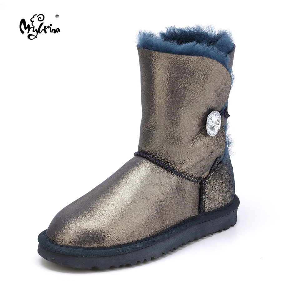 

MYLRINA High Quality! genuine Sheepskin Real Fur 100% Wool women winter snow boots, China Brand boots Free Shipping