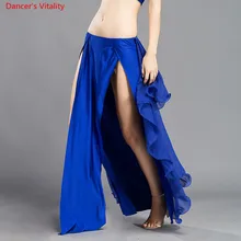 Юбка шифон сексуальное платье для женщин Индии практика юбка 6 цветов с высоким пролитая одежда