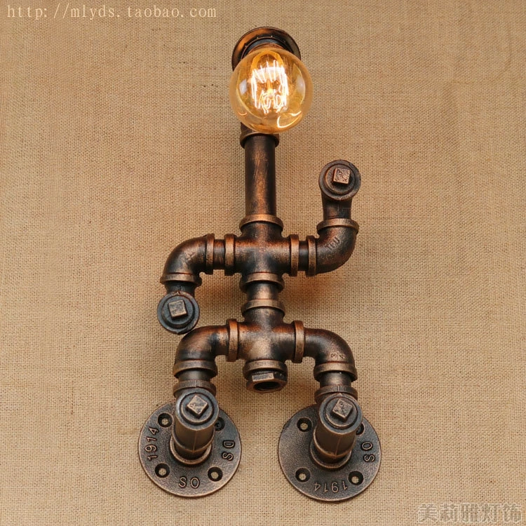 Creative Robot Water Pipe Wall Lamp Wandlampen Vintage Fixtures