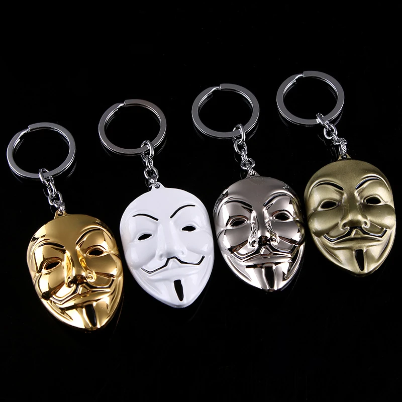 V для Vendetta Маска дизайн металлический брелок на ключи с кольцом из сплава