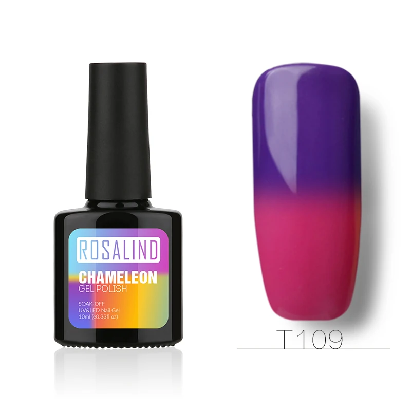 ROSALIND гель 1S 10 мл меняющий цвет при температуре лак для ногтей замачиваемый Гель-лак для ногтей полувернис Перманентный Гель-лак - Цвет: 109