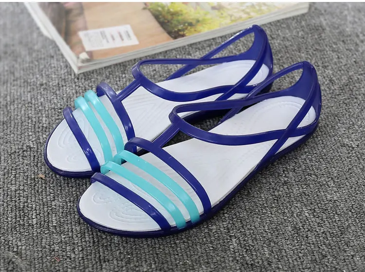 Women Flat Sandals Jelly Shoes Summer Beach Shoes Sandalia Feminina Candy Color Slides Ladies Slippers Chaussures Femme