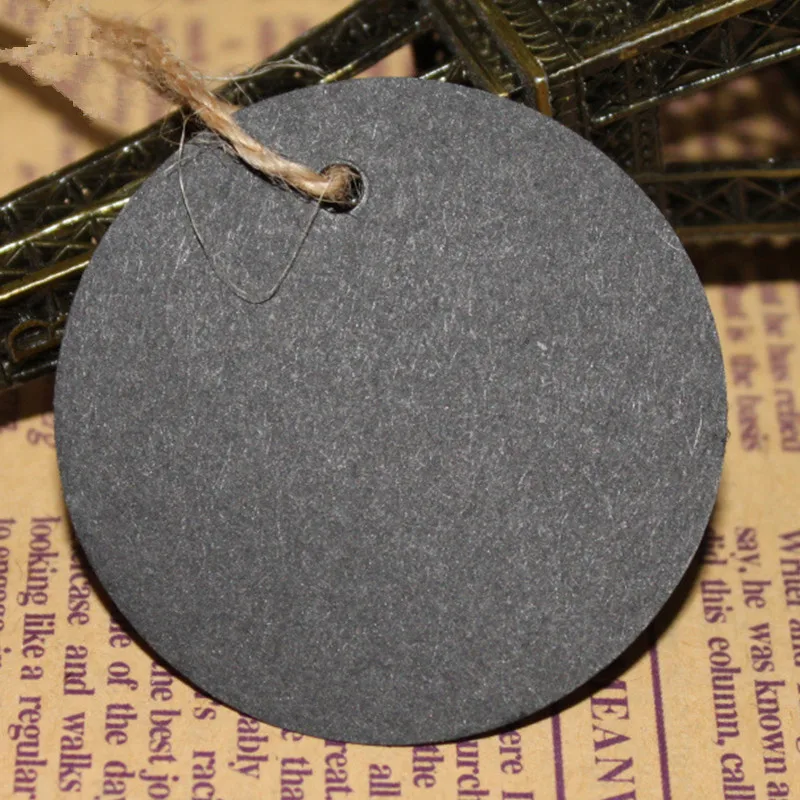 300 шт, 4 см диаметр круглые коричневые крафт-бумажные бирки для одежды картонные Пустые бирки