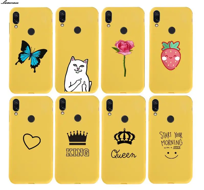 

Silicone yellow Case For Xiaomi Redmi 3S Note 3 4 4X 5 5A 6 7 Pro F1 4A 6A 2S S2 Plus GO A2 Lite Case Cute Cartoon Animal Cover