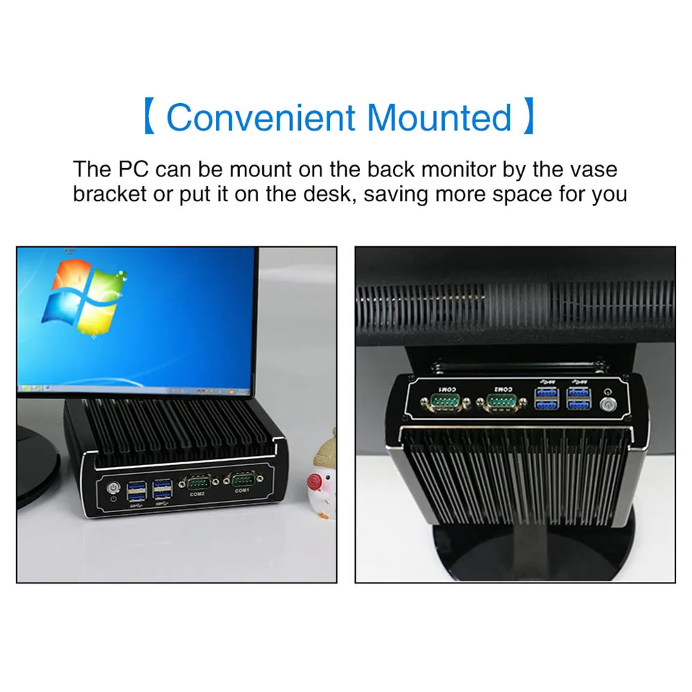 Yanling мощный безвентиляторный мини ПК skylake core i5 7200u 2 lan тонкий rdp клиентский