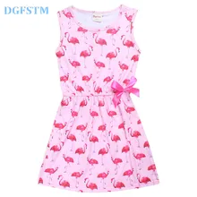 2017 Summer Flamingo poppy Costume Children Clothing Baby Girls Dress Teenager Designs Swan Princess Dresses Kids clothes 4-10y