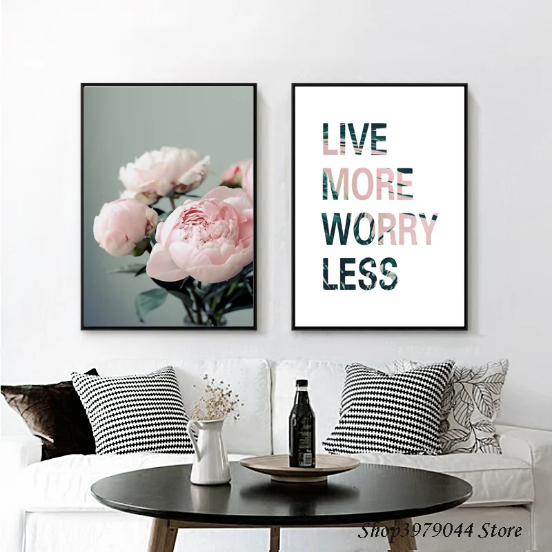 

Pink Flower Poster Rose Art Canvas Painting Nordic Posters And Prints Wall Pictures For Living Room Decoration Home Unframed