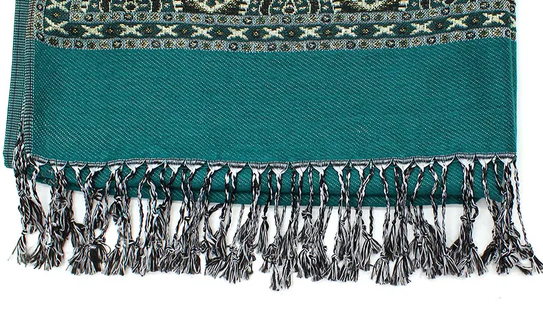 Пейсли Палантин из Индии зимний шарф бирюзовые шарфы из хлопка пашмины для женщин Echarpe большие этнические модные Шали Обертывания
