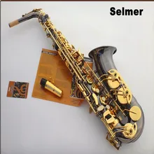 FREE SHipping France Selmer / 54 E flat Alto Saxophone professional sax black nickel gold mouthpiece Top Musical Instruments
