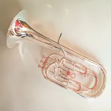 Klaxon en Euphonium de niveau professionnel, système de compensation à Piston 3 + 1, plaqué argent avec étui en Nylon et Instruments d'embout