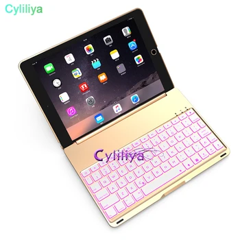 

50pcs Wireless Keyboard Ultra Slim Aluminium Wireless Bluetooth Keyboard Carrying Stand Case Cover for Apple Pad Air 2