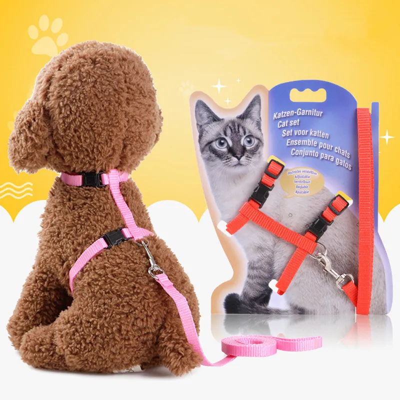 

Cat Dog Collar Harness Leash Adjustable Pet Training Walking Cat Kitten Halter Collar Cats Puppy Products For Pet Harness Belt