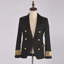 Мужской повседневный костюм рукав вышивка голова льва значок плеча с индивидуальным клапаном костюм